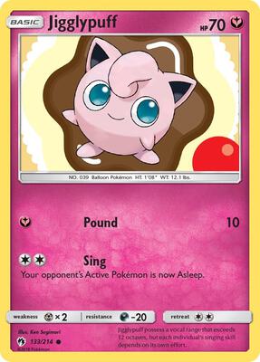 Jigglypuff card from SM - Lost Thunder