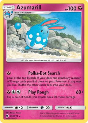 Azumarill card from SM - Lost Thunder