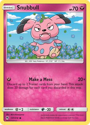 Snubbull card from SM - Lost Thunder