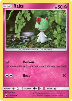 Ralts card from SM - Lost Thunder