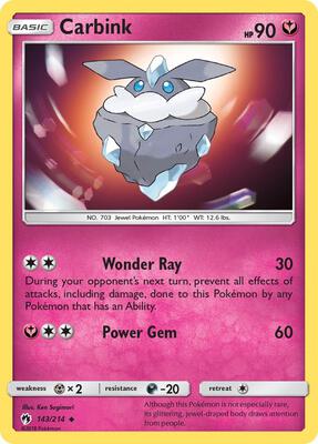 Carbink (143) card from SM - Lost Thunder