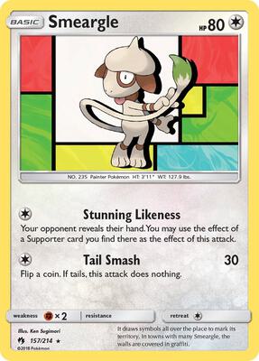 Smeargle card from SM - Lost Thunder