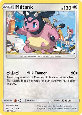 Miltank card from SM - Lost Thunder