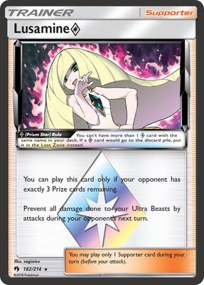 Lusamine Prism Star card from SM - Lost Thunder
