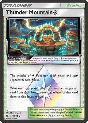 Thunder Mountain Prism Star card from SM - Lost Thunder
