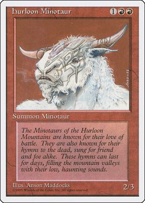 Hurloon Minotaur card from Fourth Edition