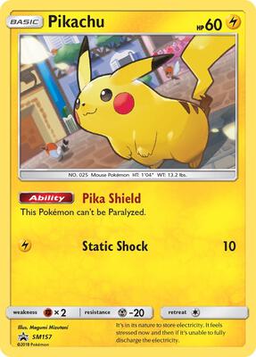 Pikachu - SM157 card from SM Promos