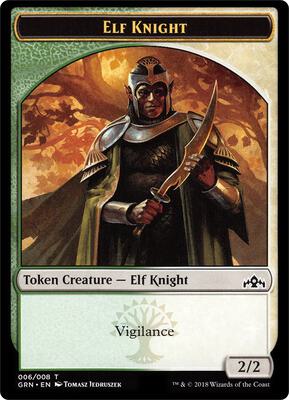 Elf Knight // Saproling Double-Sided Token card from Guilds of Ravnica: Guild Kits