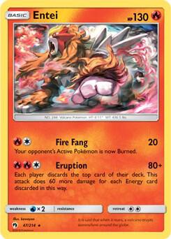 Entei - 47/214 (SM Lost Thunder) card from Deck Exclusives