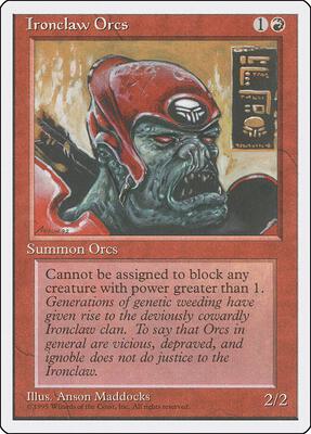 Ironclaw Orcs card from Fourth Edition