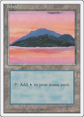 Island (C) card from Fourth Edition