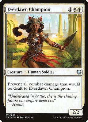 Everdawn Champion card from Magic Game Night