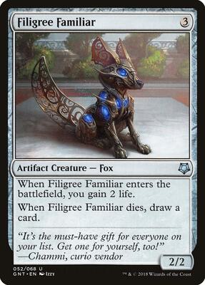 Filigree Familiar card from Magic Game Night