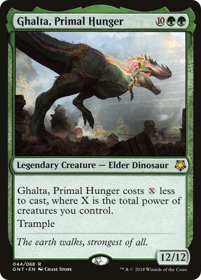Ghalta, Primal Hunger card from Magic Game Night