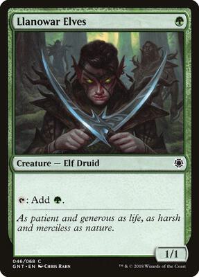 Llanowar Elves card from Magic Game Night