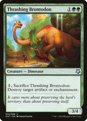 Thrashing Brontodon card from Magic Game Night