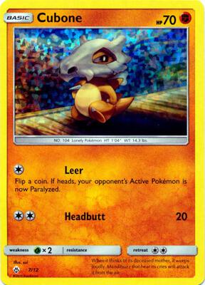 Cubone - 7/12 card from McDonald's Promos 2018