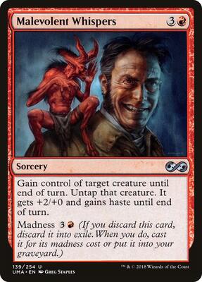 Malevolent Whispers card from Ultimate Masters