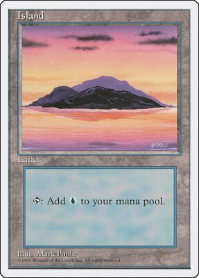 Island (A) card from Fourth Edition