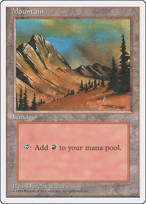 Mountain (C) card from Fourth Edition