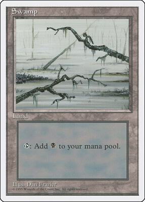 Swamp (C) card from Fourth Edition