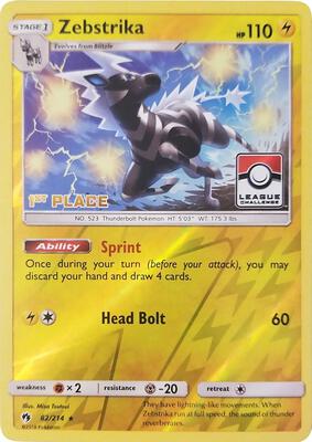 Zebstrika - 82/214 (League Challenge) [1st Place] card from League & Championship Cards