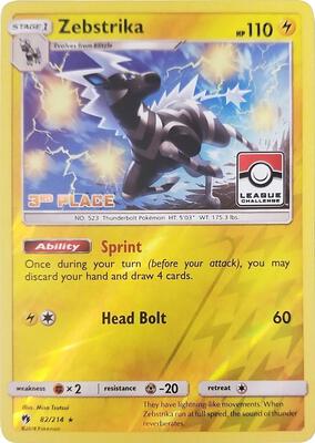 Zebstrika - 82/214 (League Challenge) [3rd Place] card from League & Championship Cards