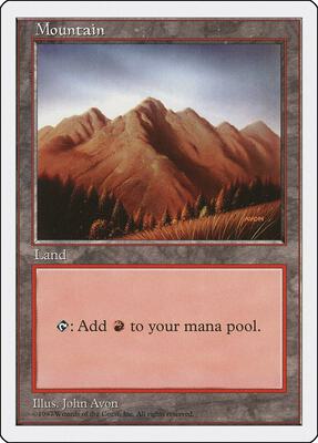 Mountain (444) card from Fifth Edition
