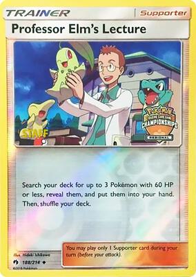 Professor Elm's Lecture - 188/214 (Regional Championships) [Staff] card from League & Championship Cards