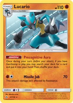 Lucario - 67/156 (SM Ultra Prism) card from Deck Exclusives