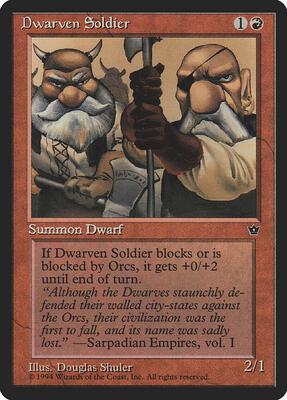 Dwarven Soldier (Shuler) card from Fallen Empires