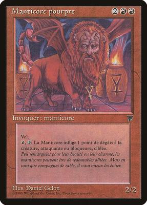 Crimson Manticore (French) - "Manticore pourpre" card from Renaissance