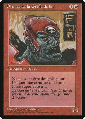 Ironclaw Orcs (French) - "Orques de la Griffe de fer" card from Renaissance