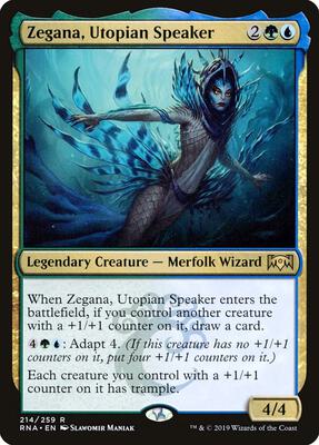 Zegana, Utopian Speaker card from Ravnica Allegiance