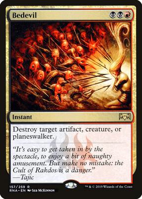 Bedevil card from Ravnica Allegiance