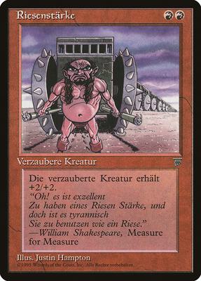 Giant Strength (German) - "Riesenstarke" card from Renaissance