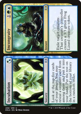 Incubation // Incongruity card from Ravnica Allegiance
