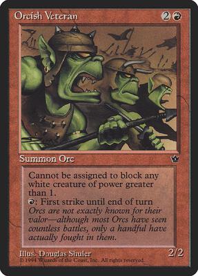 Orcish Veteran (Shuler) card from Fallen Empires