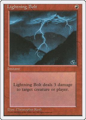 Lightning Bolt card from Fourth Edition