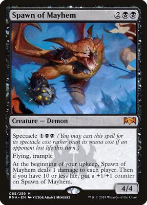 Spawn of Mayhem card from Ravnica Allegiance