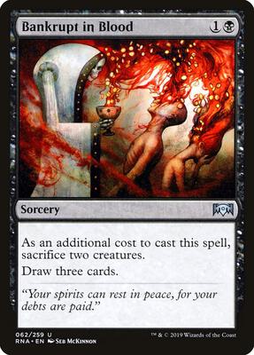 Bankrupt in Blood card from Ravnica Allegiance