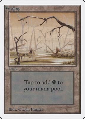 Swamp (B) card from Unlimited Edition