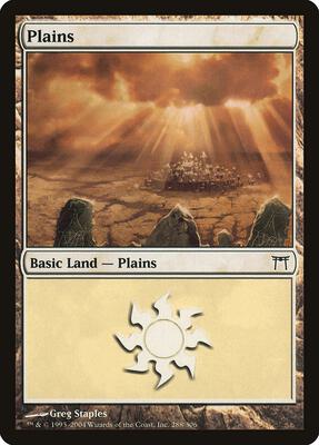 Plains (288) card from Champions of Kamigawa