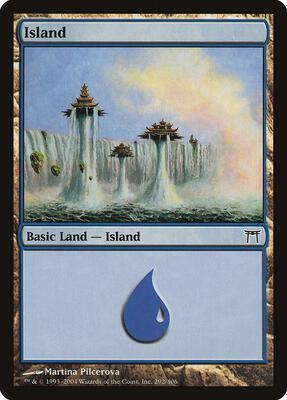 Island (292) card from Champions of Kamigawa