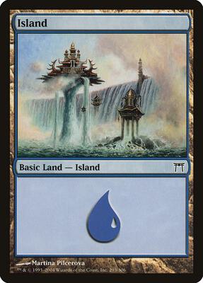 Island (293) card from Champions of Kamigawa