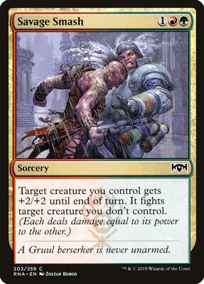 Savage Smash card from Ravnica Allegiance