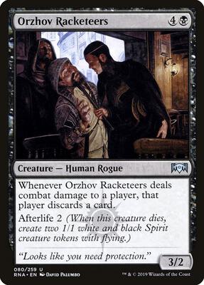 Orzhov Racketeers card from Ravnica Allegiance