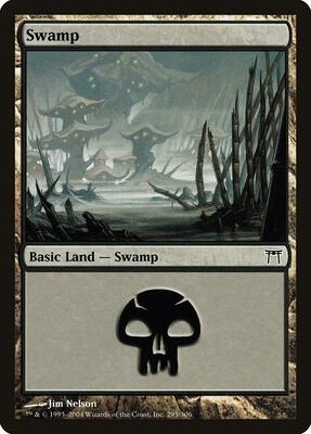 Swamp (295) card from Champions of Kamigawa
