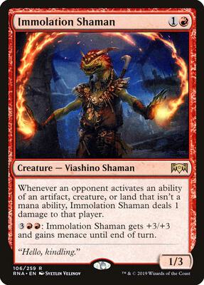 Immolation Shaman card from Ravnica Allegiance