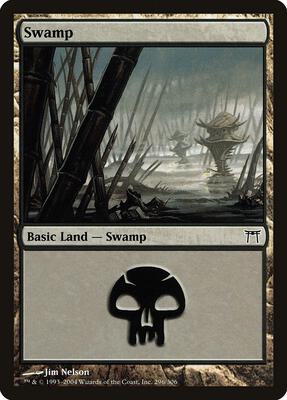 Swamp (296) card from Champions of Kamigawa